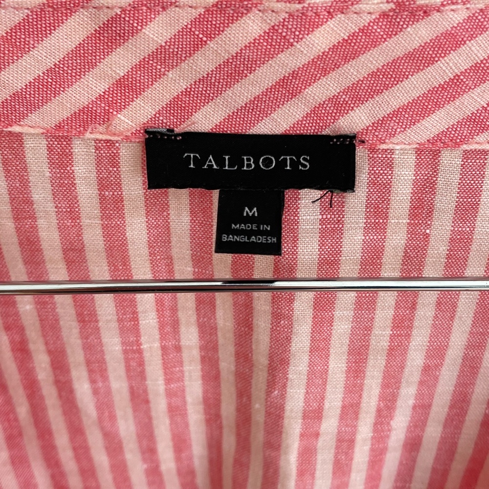 Talbots V-Neck Shell Button Down Sleeveless Linen… - image 5